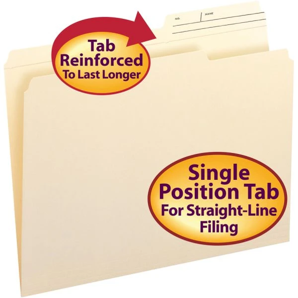 Smead Reinforced Guide Height File Folders, 2/5-Cut Printed Tabs: Right Position, Letter Size, 0.75" Expansion, Manila, 100/Box 7 Smead Reinforced Guide Height File Folders, 2/5-Cut Printed Tabs: Right Position, Letter Size, 0.75" Expansion, Manila, 100/Box - Image 5