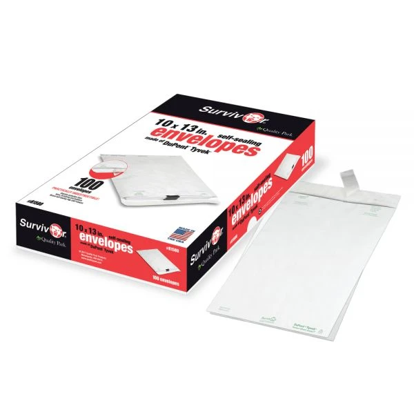 Survivor Lightweight 14 Lb Tyvek Catalog Mailers, #13 1/2, Square Flap, Redi-Strip Adhesive Closure, 10 X 13, White, 100/Box 9 Survivor Lightweight 14 Lb Tyvek Catalog Mailers, #13 1/2, Square Flap, Redi-Strip Adhesive Closure, 10 X 13, White, 100/Box - Image 7