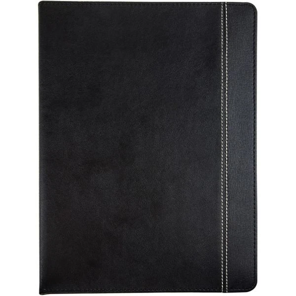 Samsill Slimline Padfolio, Leather-Look/Faux Reptile Trim, Writing Pad, Black 4 Samsill Slimline Padfolio, Leather-Look/Faux Reptile Trim, Writing Pad, Black - Image 2