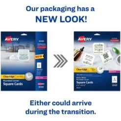 Avery Avery Square Cards W/Rounded Edges, 2.5"x2.5" , 90 Lbs. 180 Laser Cards -Office Supplies Shop f6fe8919b3f80ae2f74aa6e155662e97da