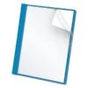 Oxford Clear Front Standard Grade Report Cover, Three-Prong Fastener, 0.5" Capacity, 8.5 X 11, Clear/Light Blue, 25/Box