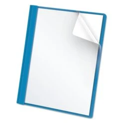 Oxford Clear Front Standard Grade Report Cover, Three-Prong Fastener, 0.5" Capacity, 8.5 X 11, Clear/Light Blue, 25/Box