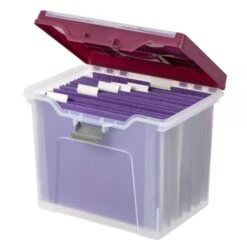Mobile File Box, Large, Letter Size, 11 5/8"H X 13 3/6"W X 10"D, Clear/Burgundy 8 Mobile File Box, Large, Letter Size, 11 5/8"H X 13 3/6"W X 10"D, Clear/Burgundy -Office Supplies Shop fb4b1d62b27cbce6781736e9de4c4e11ed