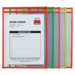 C-Line Stitched Shop Ticket Holders, Neon, Assorted 5 Colors, 75", 9 X 12, 25/BX 9 C-Line Stitched Shop Ticket Holders, Neon, Assorted 5 Colors, 75", 9 X 12, 25/BX -Office Supplies Shop fb58a7d255cfa9240e27f74ee59f0241ae
