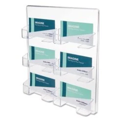 Deflecto 6-Pocket Business Card Holder, Holds 480 Cards, 8.5 X 1.63 X 9.75, Plastic, Clear
