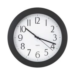 Universal Whisper Quiet Clock, 12" Overall Diameter, Black Case, 1 AA (sold Separately)