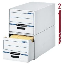 Bankers Box Stor/Drawer File, 10-3/8" X 12-1/2" X 23-1/4", Letter Size, 60% Recycled, Blue/White