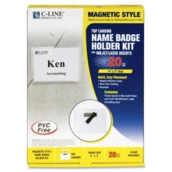 C-Line Magnetic Name Badge Holder Kit, Horizontal, 4w X 3h, Clear, 20/Box -Office Supplies Shop fe493f2a9f08a02f97a822cb3bcd32f4c5